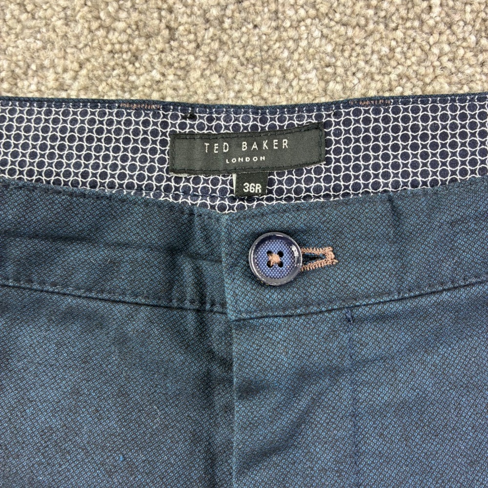 Ted Baker London Mens‎ 36R Dark Blue Textured Dress Pants Trousers Career Party